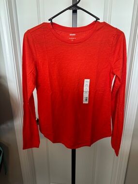Sonoma Long-Sleeve Crewneck Top - Red
